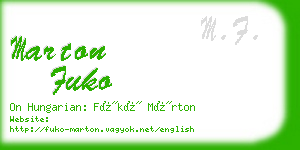 marton fuko business card